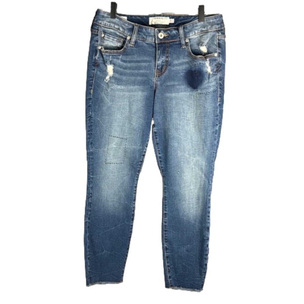 Women’s Blue Distressed Slim Jeans